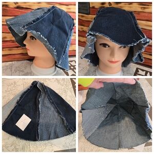 Upcycled Denim Patch "Flop Hat" M-XL Handmade Dont Throw It Out A